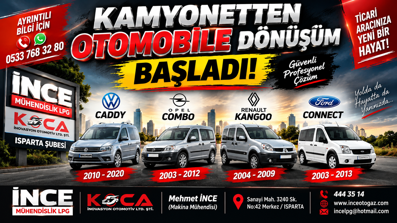 Caddy, Combo, Kangoo ve Connect için dönüşüm başladı